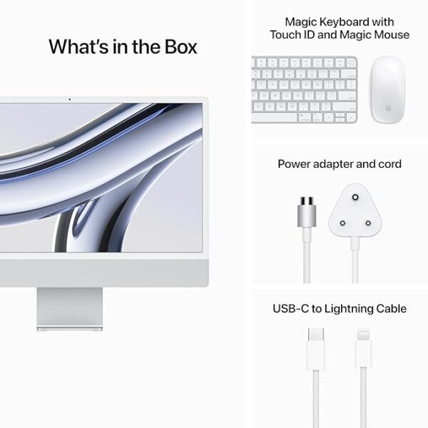 Apple 2023 iMac (24-inch, Apple M3 chip with 8‑core CPU and 10‑core GPU, 8GB Unified Memory, 256GB) - Silver - Image 2